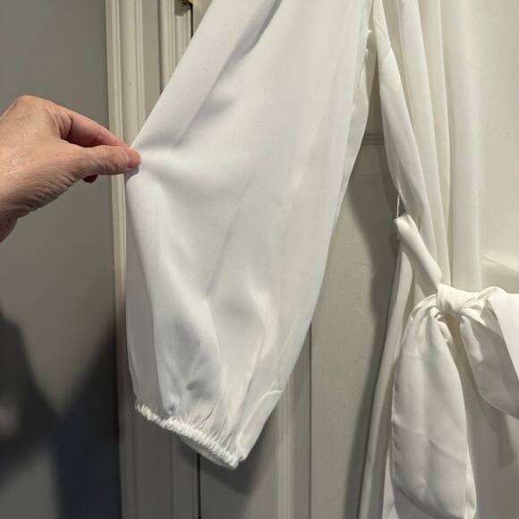 ASOS Lightweight balloon long sleeve Belted Robe Sheer Curve Made in India sz 16 - Picture 6 of 12